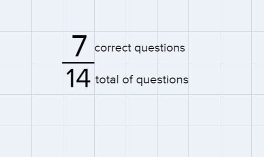 If a student got 7 out of 14 question correct what would be her percent?-example-1