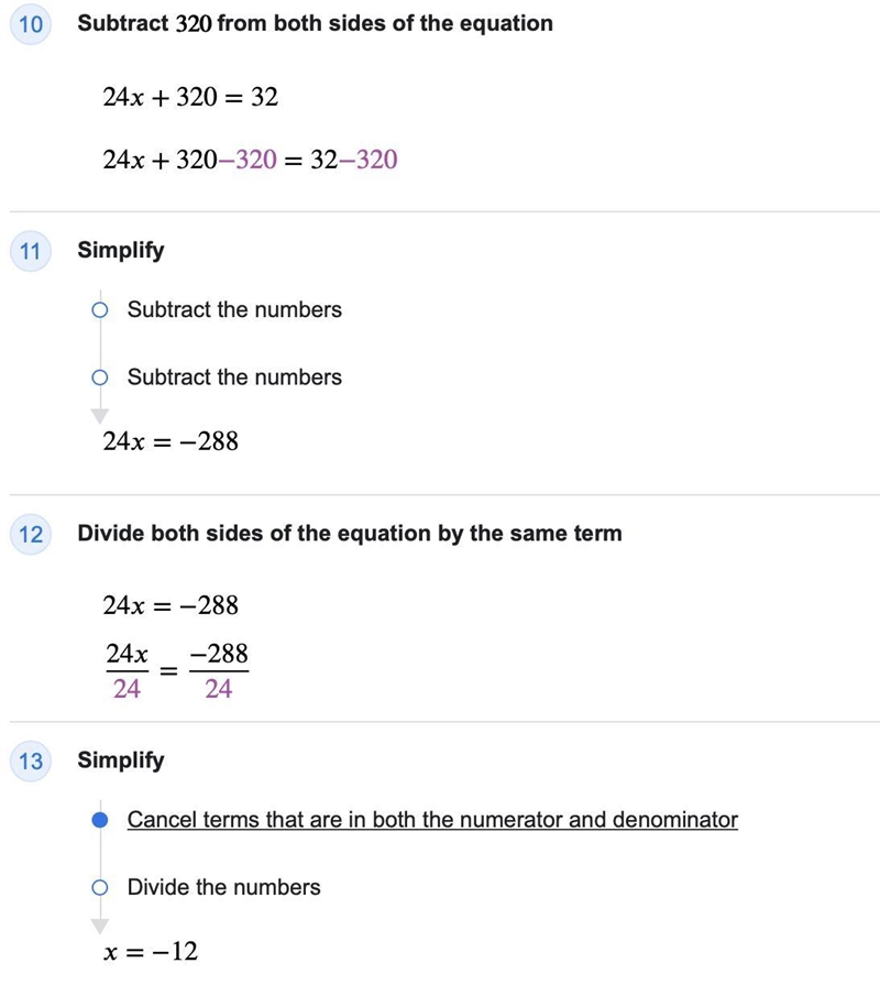 Solve the equation 8/3(3x+4)+96=32/3-example-3