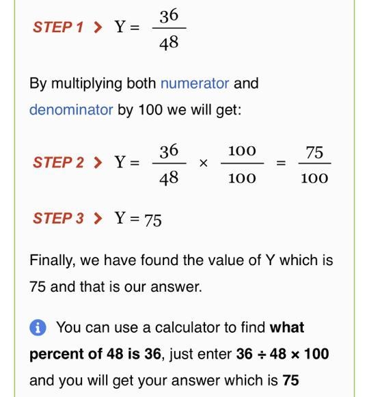 36 is what percent of 48?-example-1