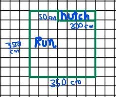 Ben wants to put the rabbit run and hutch on his lawn.. The space for the rabbit run-example-1