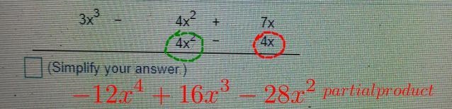 3x squared negative 4x squared plus 7x 4x squared negative 4x-example-1