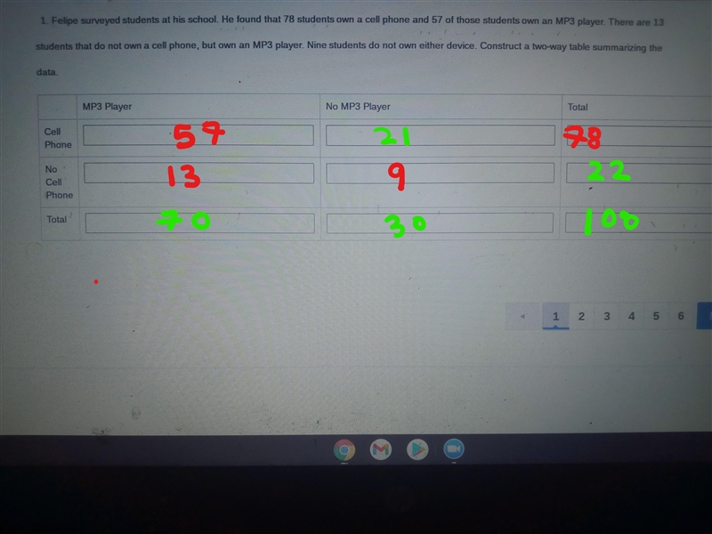 1. Felipe surveyed students at his school. He found that 78 students own a cell phone-example-1