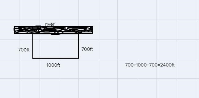 A farmer has 2400ft of fencing and wants to fence off arectangular field that borders-example-2