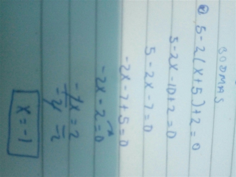 How to simplify this expression: 5-2(x+5)+2​-example-1