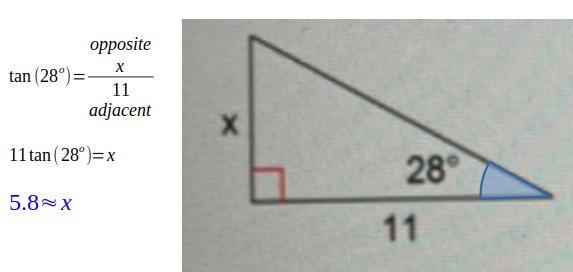 Find the missing side length x. And round to the nearest tenth-example-1