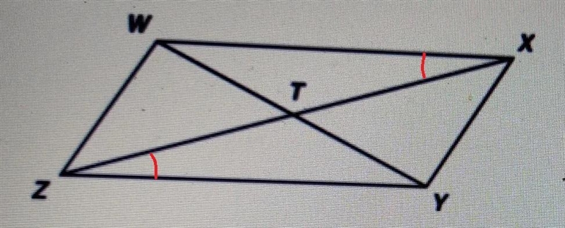 In the quadrilateral below. “Angle WXZ is congruent to Angle YZX." If Ricardo-example-1