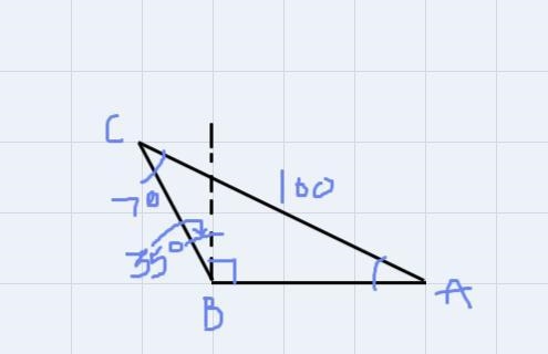 Three cities, A, B, and C, are located so that city A is due east of city B. If city-example-1