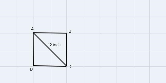 The diagonal of a square measures 12 inches. What is the length of the sides-example-1