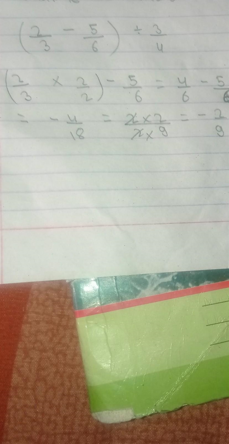 What is the Value of the expression (2/3 - 5/6) ——- 3/4-example-1