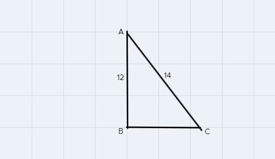 1. The top of a ladder is placed against the side of a house. The ladder is 14 feet-example-1