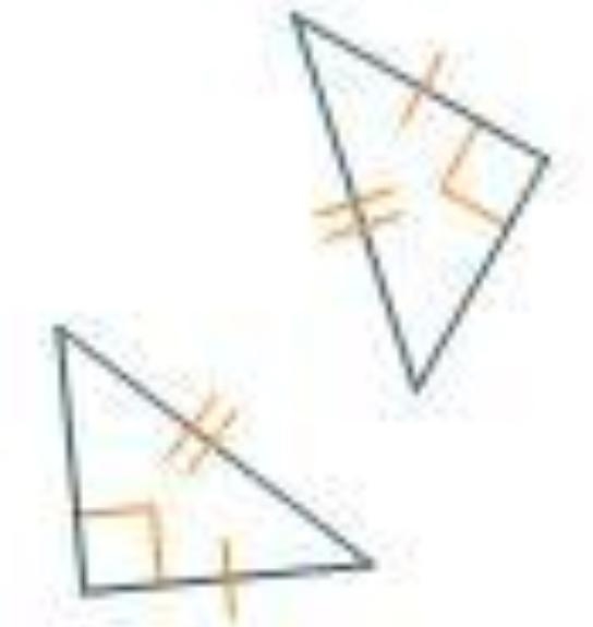 Which pair of triangles can be proven congruent by the HL theorem? 2 right triangles-example-1