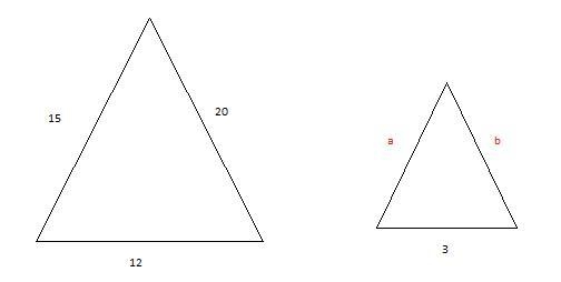 The sides of a triangle are 12, 15, and 20. If the shortest side of a similar triangle-example-1