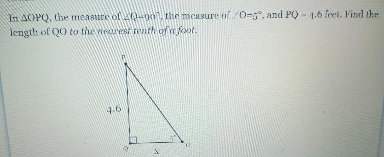 In ∆OPQ the measure of-example-1