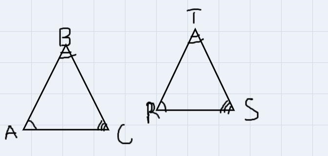 QuestionFind the appropriate statements about the triangles.ABC is similar to ARTS-example-1