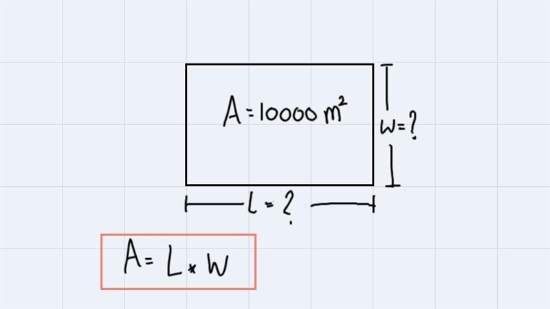 a rectangular plot of ground is 10 meters longer than it is wide. its area is 10,000 square-example-1