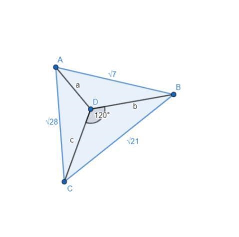 A² + b² + ab = 7 b² + c² + bc = 21 a² + c² + ac = 28 ab + bc + ac = ?-example-1