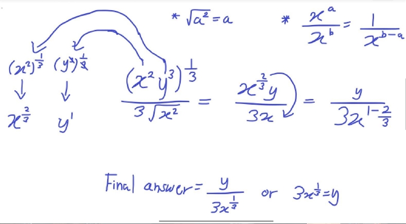 What is (x^2y^3)^1/3 / 3 sqrt x^2-example-1