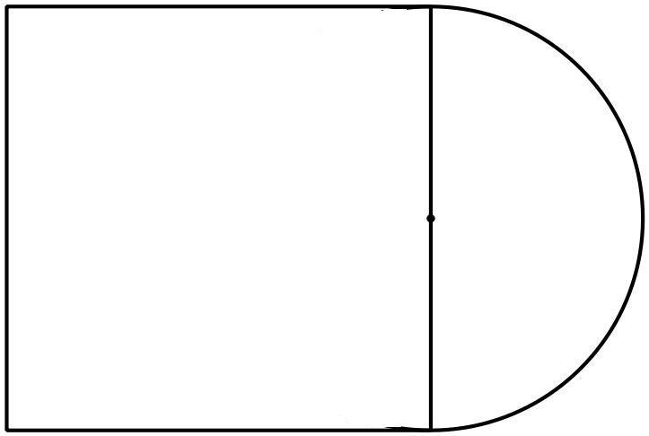 Square ABCD has sides of length 15 ft. If the remaining part of the shape is a semicircle-example-1