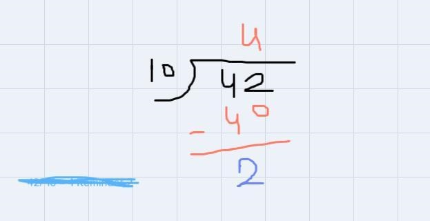 42 divided by 10 Can you please explain how you got the answer-example-1