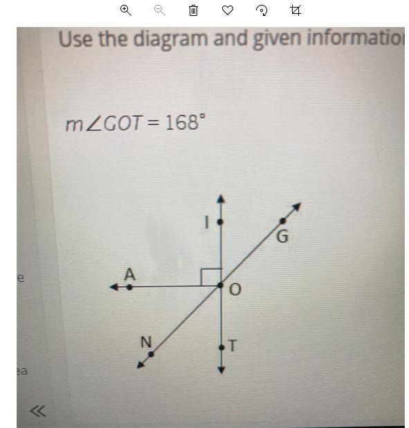 Use the diagram and give information to match the angle measure with the angle-example-1