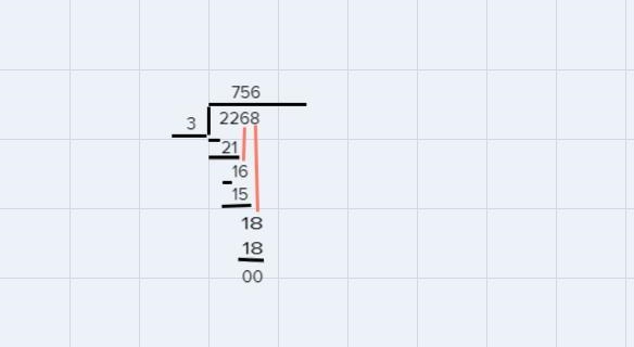 Find the quotient for 2,268 and 3-example-1