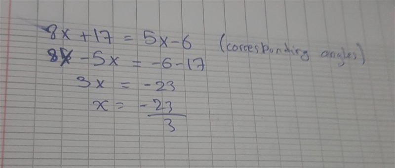 Given l ∥ m ∥ n, find the value of x.-example-1