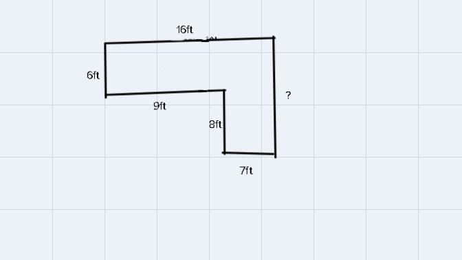 Find the missing side length. Assume that all intersecting sides meet at right angles-example-1