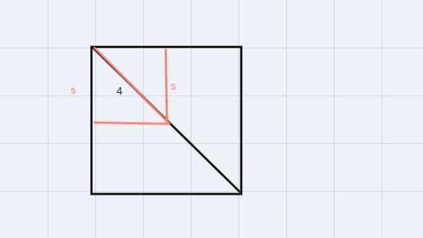 ABGF is a square with half the perimeter of square ACDE. GD = 4 in.. Find the area-example-2