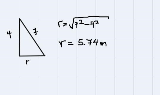 A pile of sand is in the form of a right circular cone of altitude 4m and slant height-example-1