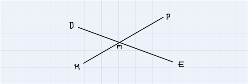 How to sketch DE and MP intersecting at point m-example-3