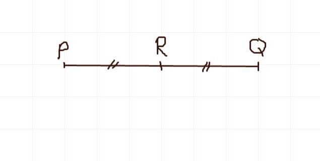 R is the midpoint of line segment of PQ. PR is 3x + 6 and RQ is 5x - 2.Find the following-example-1