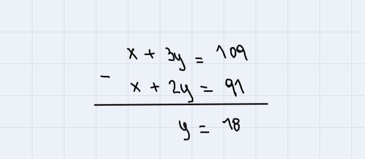 Write a system of equations to describe the situation below, solve using any method-example-1