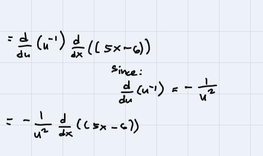 F(x) = 1/(5x-6)Find the derivative of this function-example-3