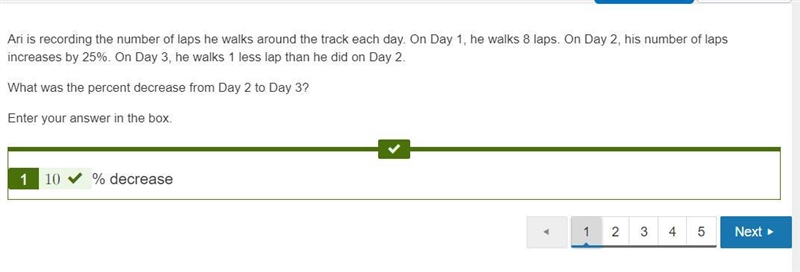 Ari is recording the number of laps he walks around the track each day, On Day 1, he-example-1