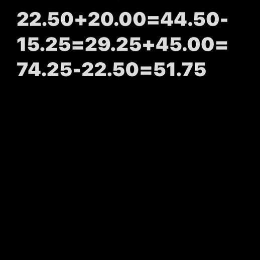 Samantha owes $25.50 and borrows another $20.00. She pays back $15.25 of her debt-example-1