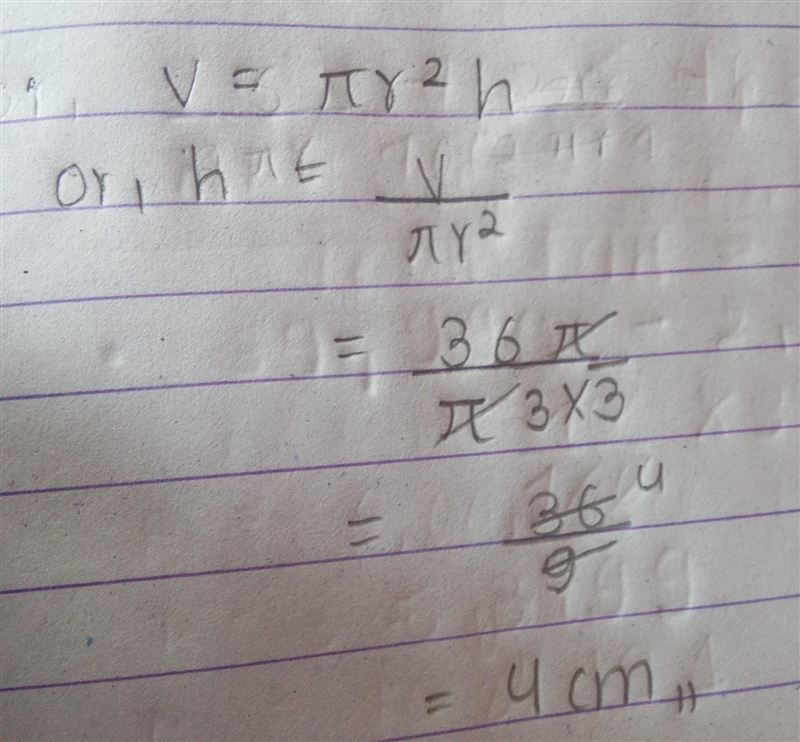 The formula for the volume V of a cylinder is V = T² h, where r is the radius of the-example-1