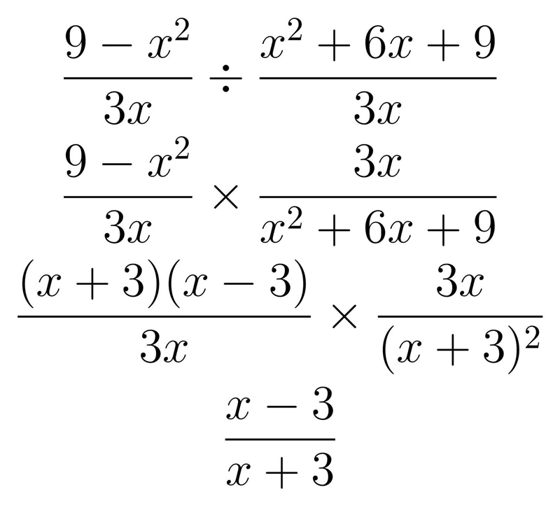 What is the quotient of 9 – х? 3х х2 + bx +9 and 3х ? ОА. x – 3 3 - x ов. х - 3 x-example-1