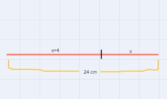 A wire 24 cm long is cut into two pieces. The longer piece is 4 cm longer than the-example-1