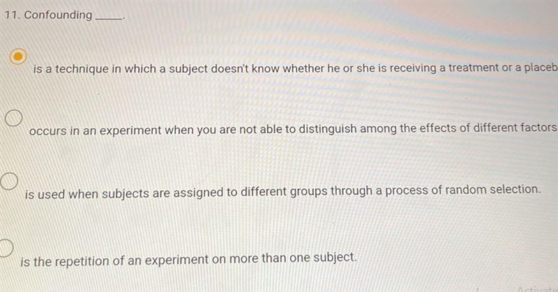 I’m doing a pretest and don’t know this material, please help!! confounding___-example-1