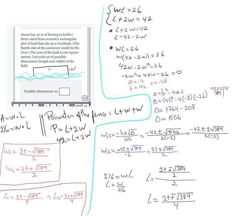 Help! Quadratic Word Problems!-example-1