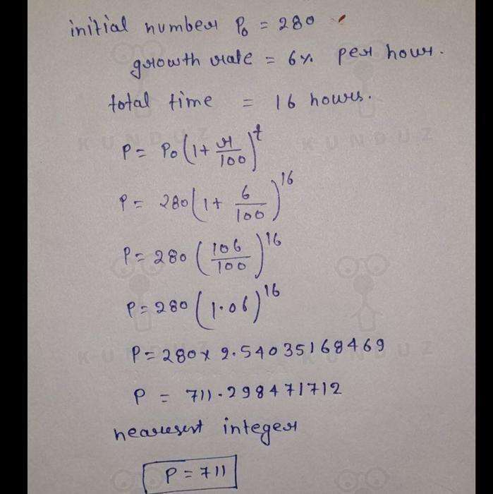 A researcher is studying the growth of bacteria. He starts eith 280 of the bacteria-example-1