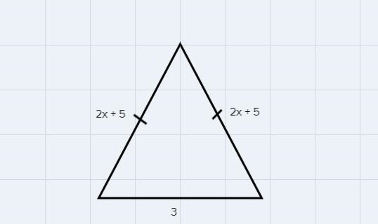 3. The perimeter of an isosceles triangle is 41. There are two long sides that eachhave-example-1