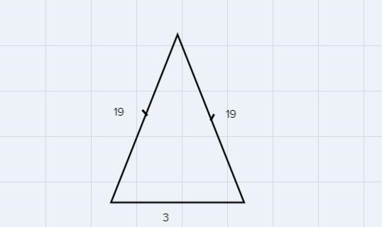 3. The perimeter of an isosceles triangle is 41. There are two long sides that eachhave-example-2