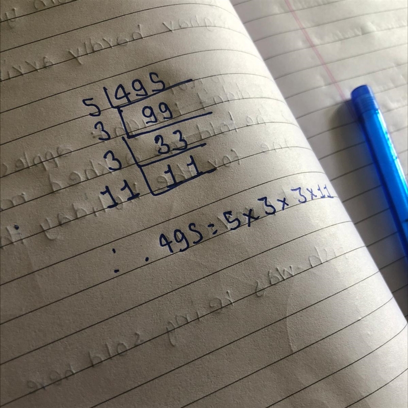 Find the prime factorization of 495=-example-1