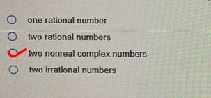 I solved for what the discriminant isJust need help solving for the multiple choice-example-1