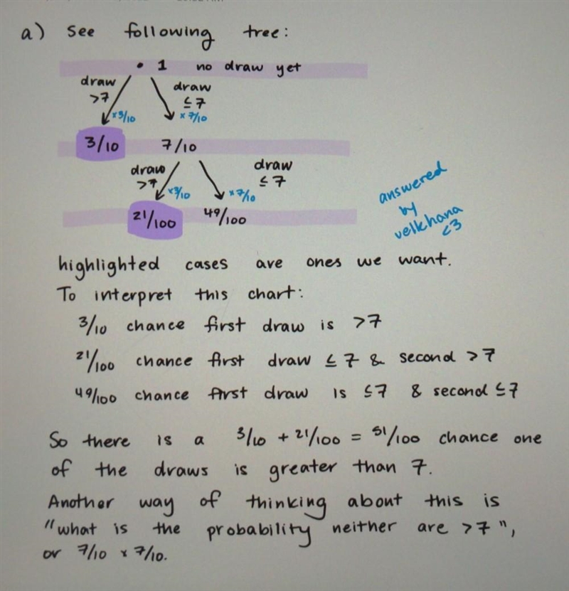 What is the probability of getting number greater than 7 when 2 cards are drawn? a-example-1