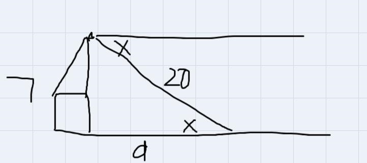 The angle of depression from the top of a house to a point on the ground is x°. The-example-1