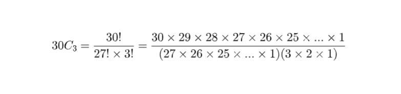 1) To win the small county lottery, one must correctly select 3 numbers from 30 numbers-example-1