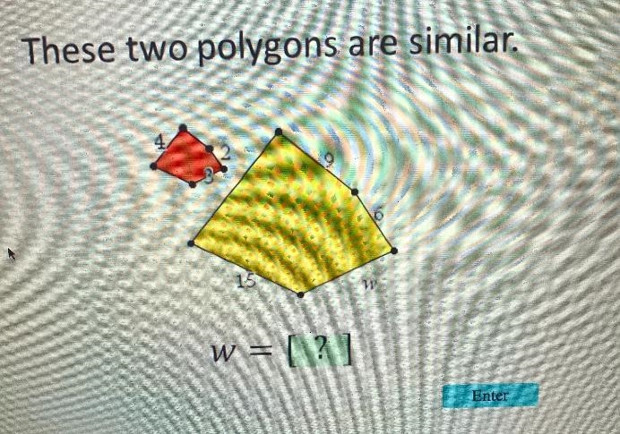 Acellus2These two polygons are similar.Help Resources9lo15ww = [ ? ]Enterfaruright-example-1