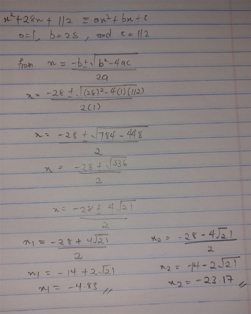 X^2+28x+112 hellllllllpppppppppppp-example-1